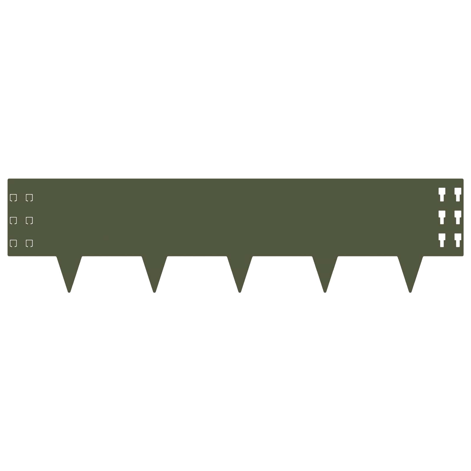 Gazonrand 20 pcs 100 x 25 cm Staal Olijfgroen