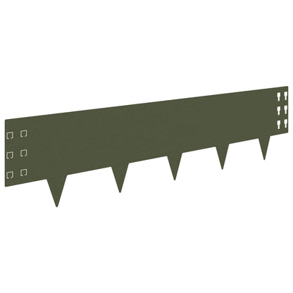 Gazonrand 30 pcs 100 x 25 cm Staal Olijfgroen