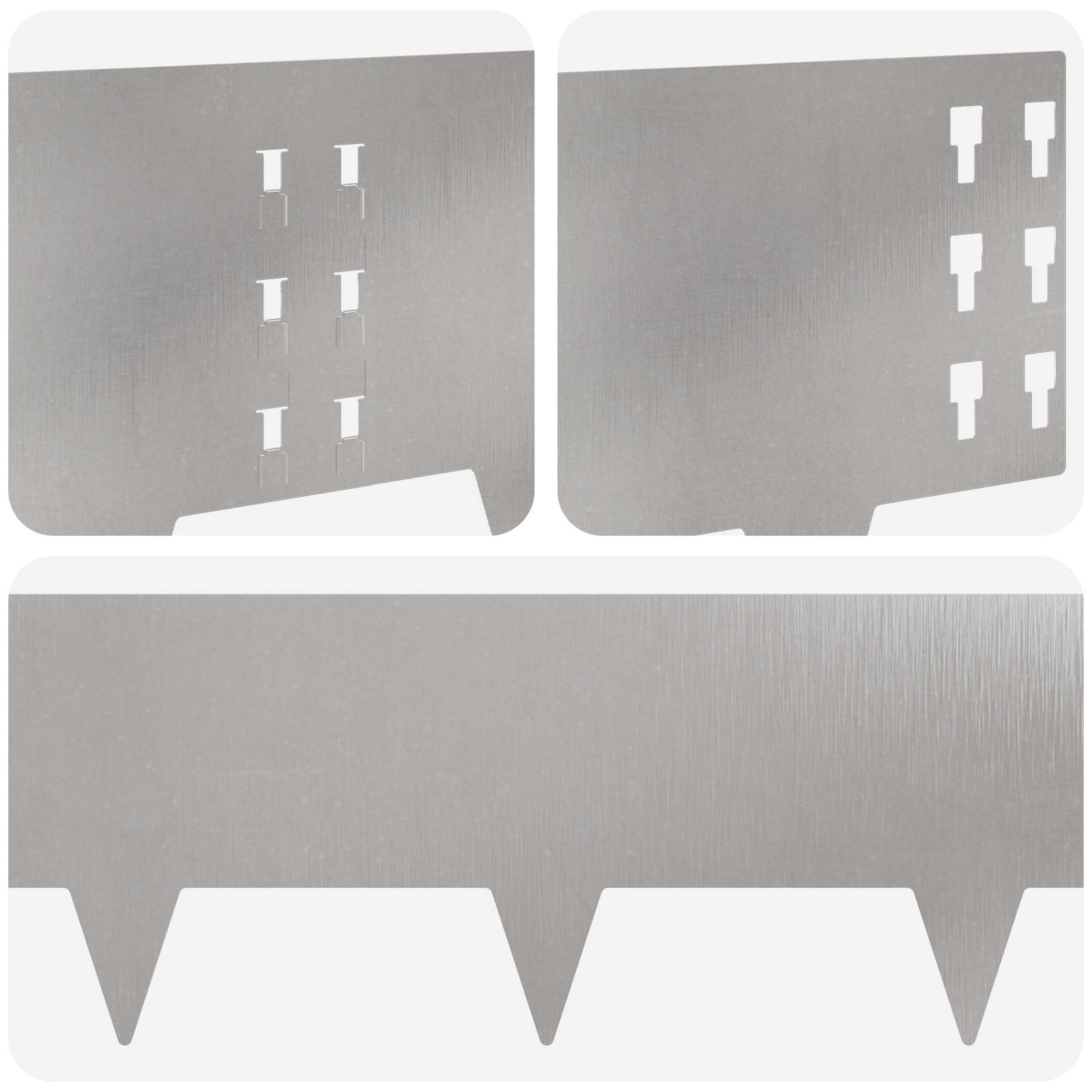 Gazonrand 10 pcs 100 x 25 cm Staal Zilverkleurig