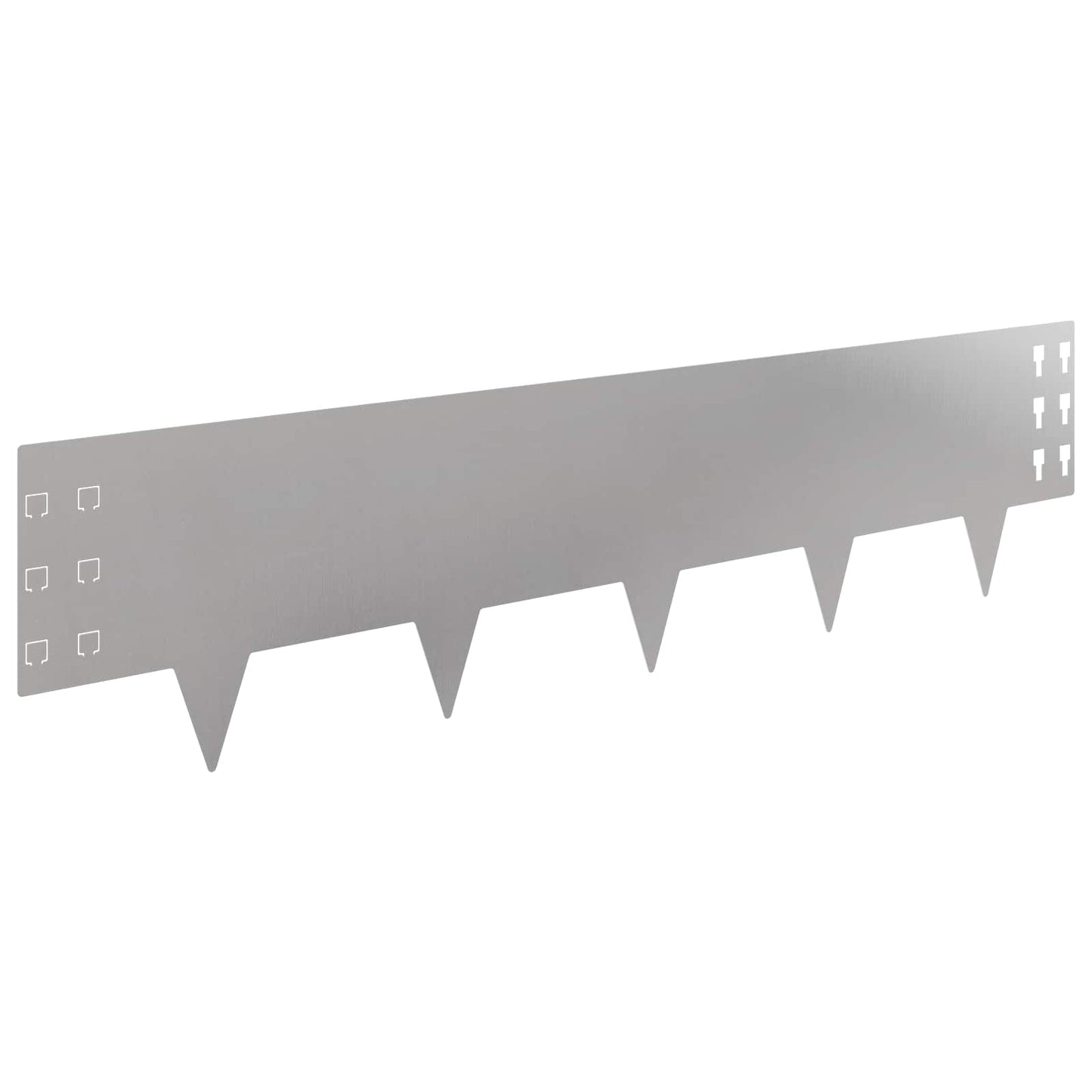 Gazonrand 10 pcs 100 x 25 cm Staal Zilverkleurig