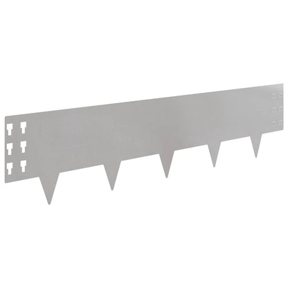 Gazonrand 10 pcs 100 x 25 cm Staal Zilverkleurig