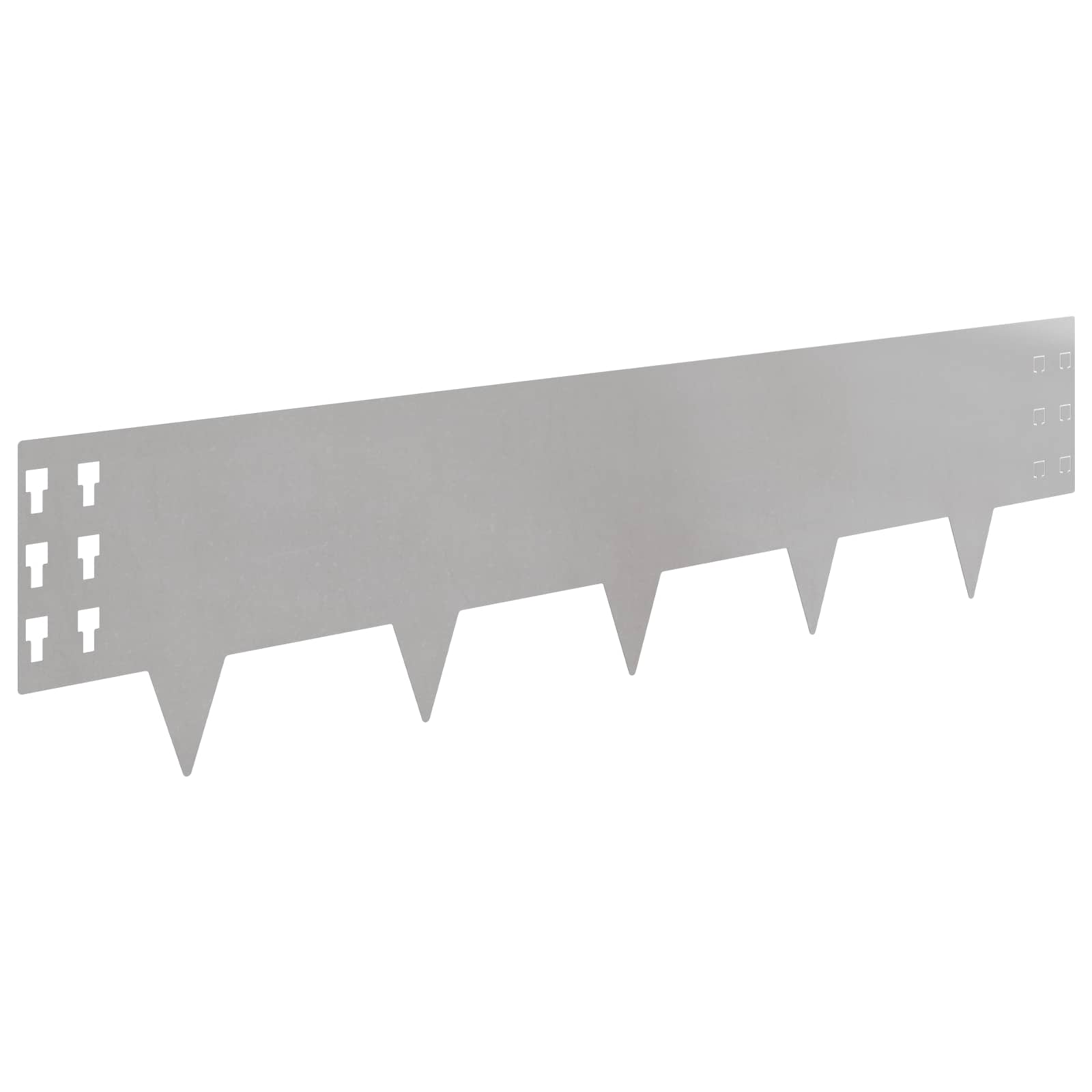 Gazonrand 20 pcs 100 x 25 cm Staal Zilverkleurig