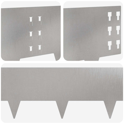 Gazonrand 30 pcs 100 x 25 cm Staal Zilverkleurig