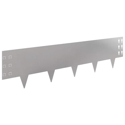 Gazonrand 30 pcs 100 x 25 cm Staal Zilverkleurig