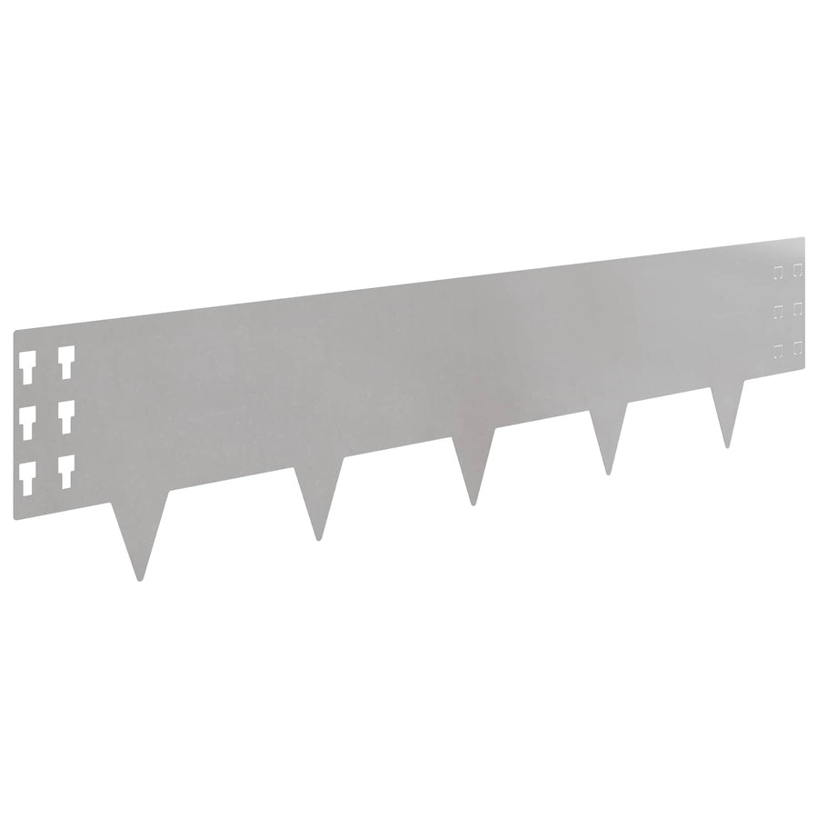Gazonrand 30 pcs 100 x 25 cm Staal Zilverkleurig