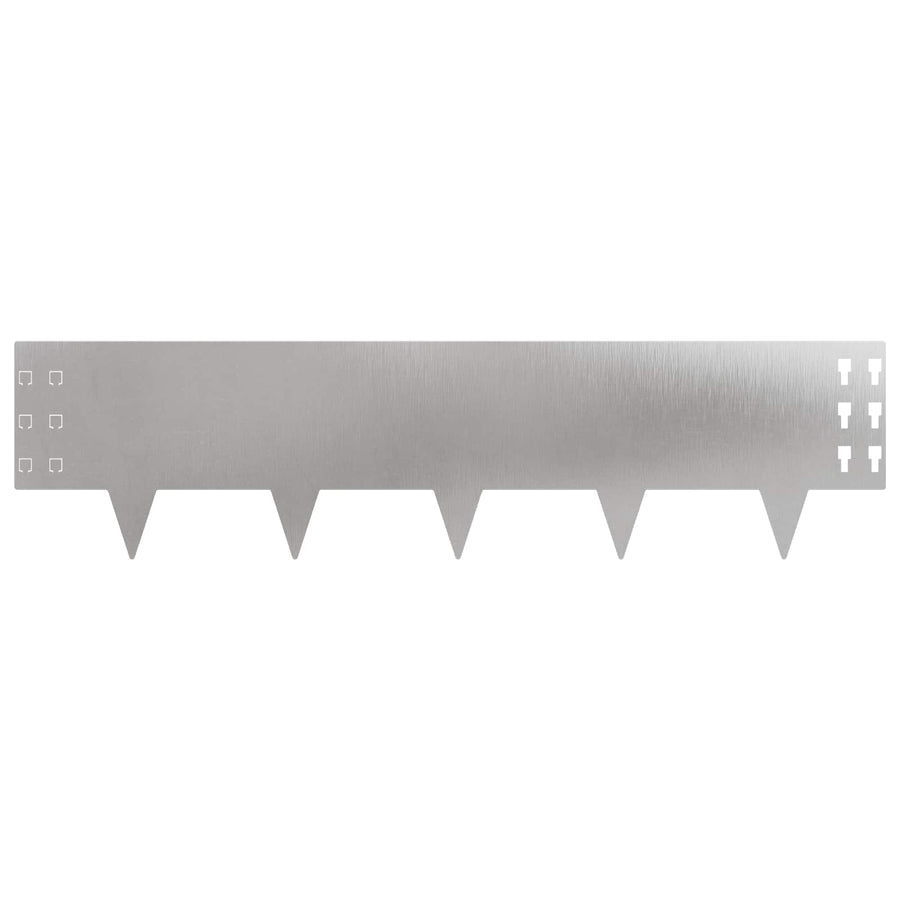 Gazonrand 30 pcs 100 x 25 cm Staal Zilverkleurig