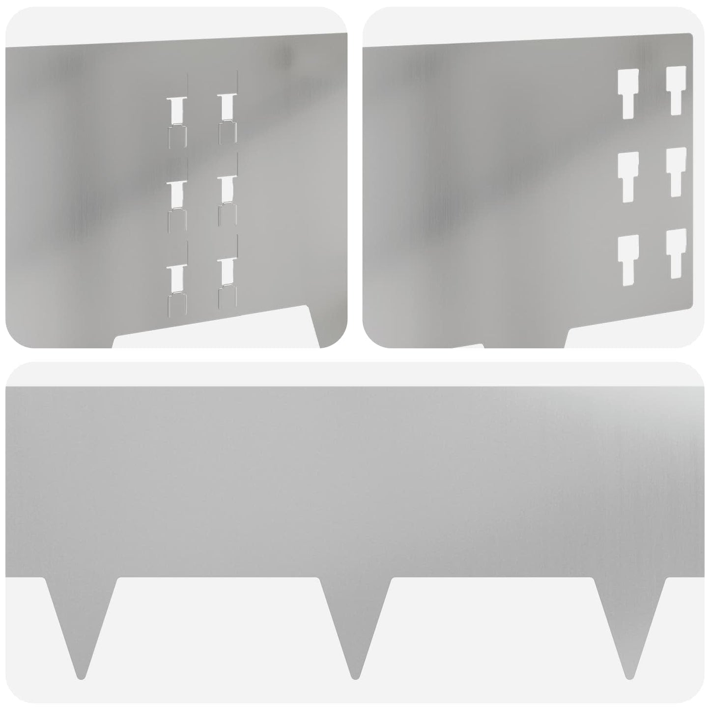 Gazonrand 10 pcs 100 x 25 cm Staal Zilverkleurig