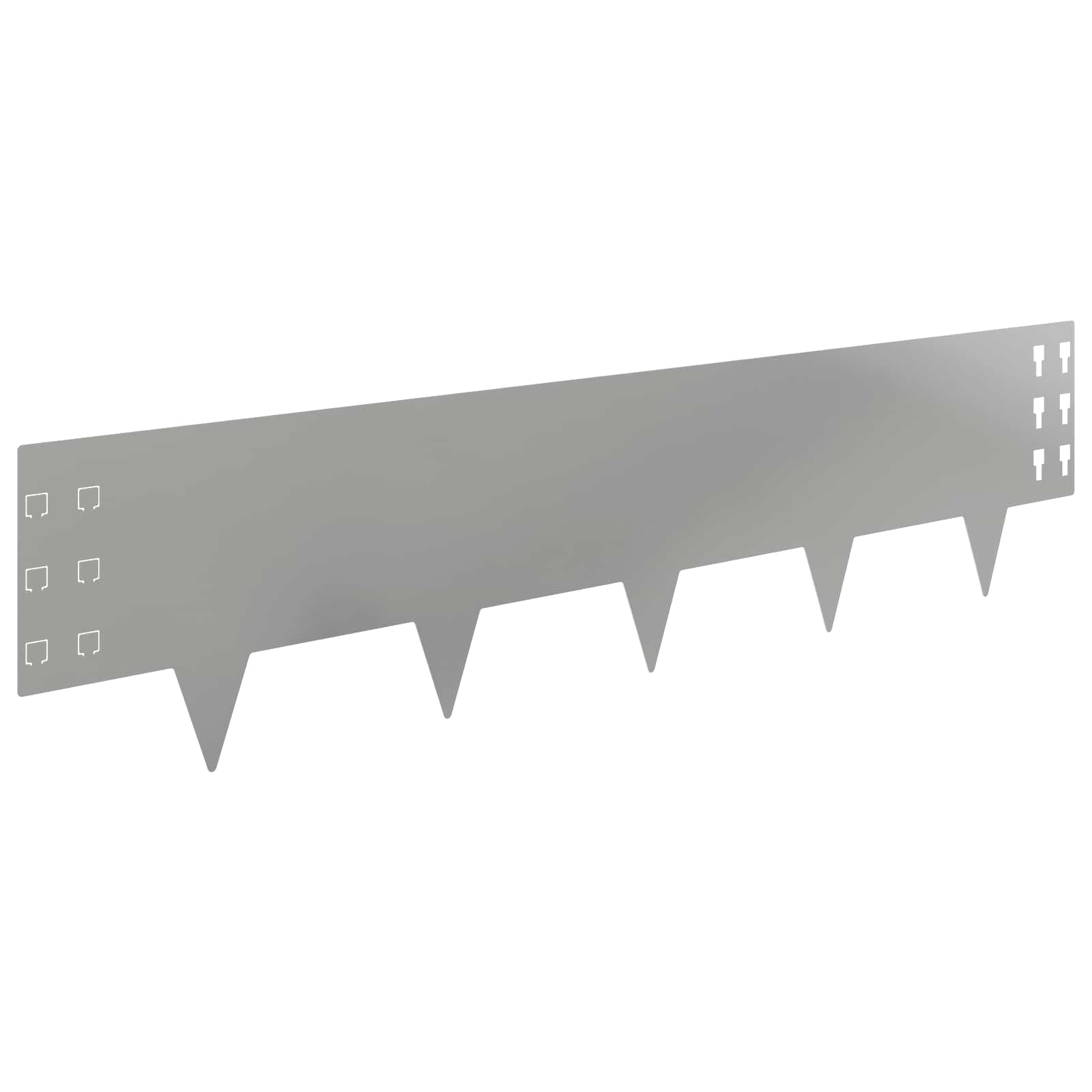 Gazonrand 10 pcs 100 x 25 cm Staal Zilverkleurig