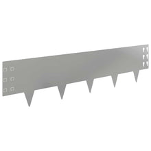 Gazonrand 10 pcs 100 x 25 cm Staal Zilverkleurig