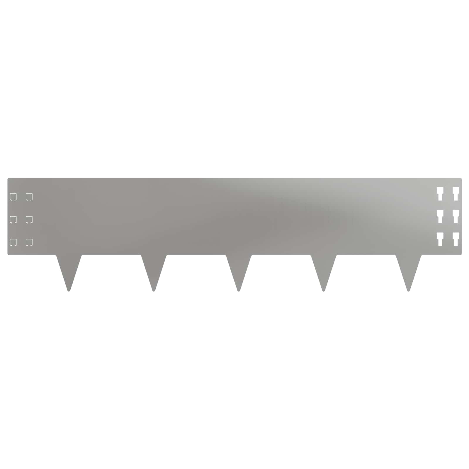 Gazonrand 10 pcs 100 x 25 cm Staal Zilverkleurig