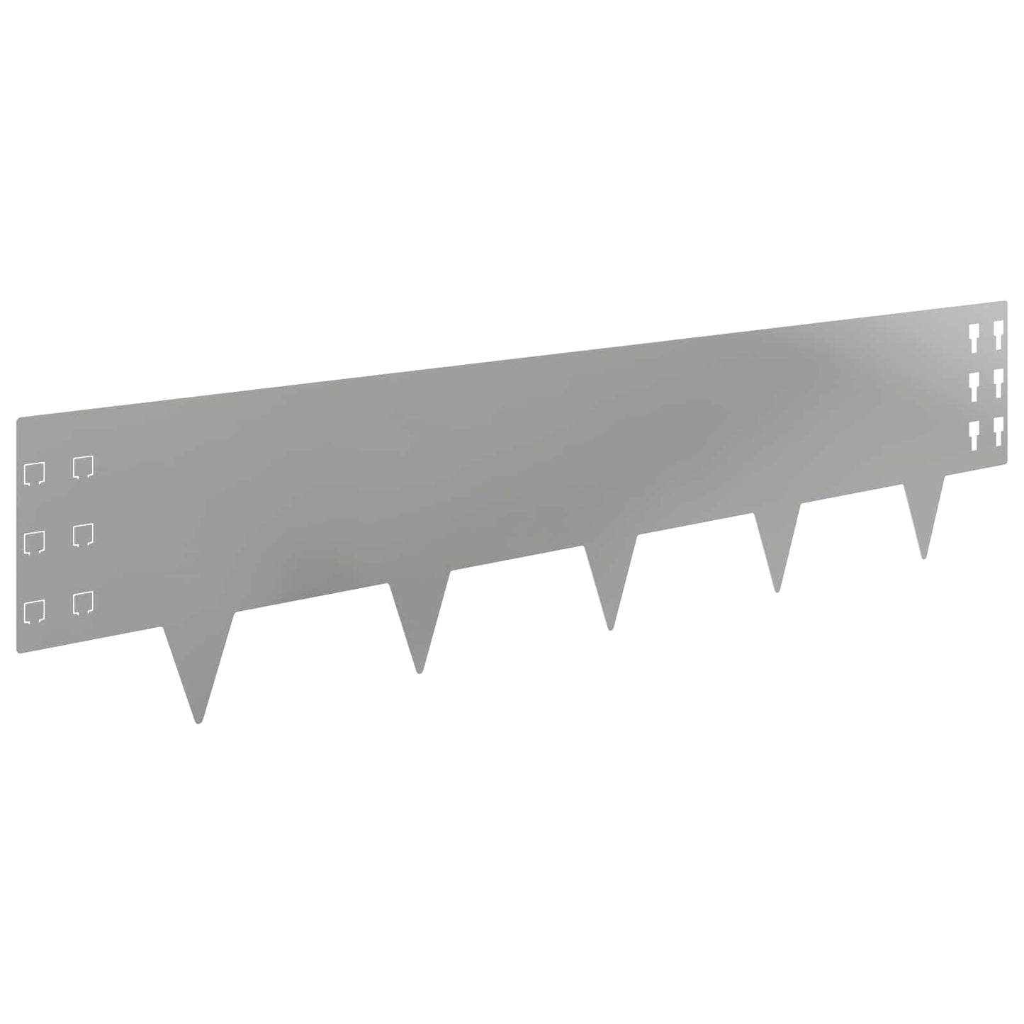 Gazonrand 20 pcs 100 x 25 cm Staal Zilverkleurig