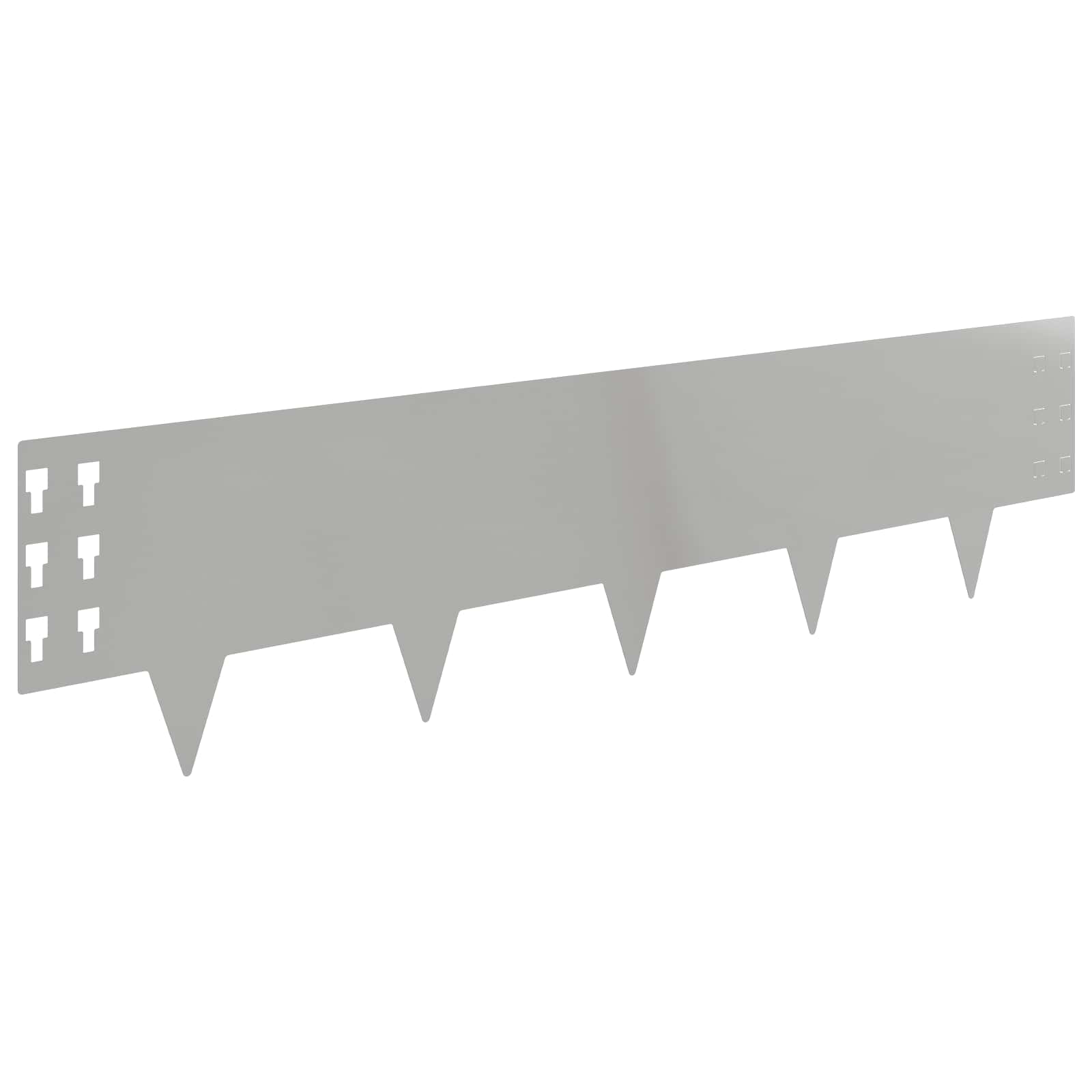 Gazonrand 20 pcs 100 x 25 cm Staal Zilverkleurig