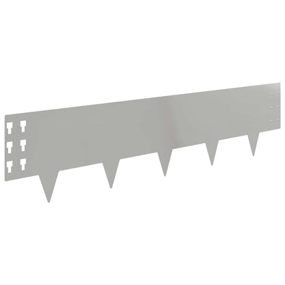 Gazonrand 20 pcs 100 x 25 cm Staal Zilverkleurig