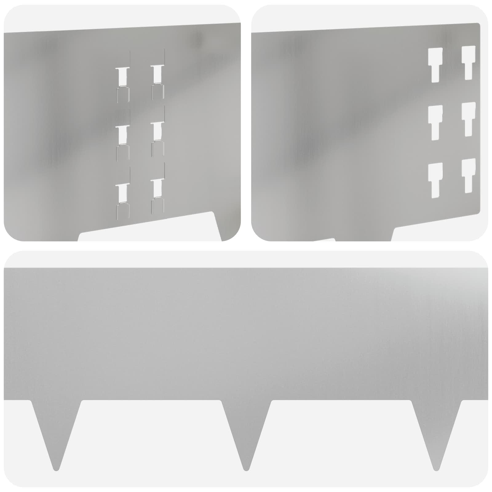 Gazonrand 30 pcs 100 x 25 cm Staal Zilverkleurig
