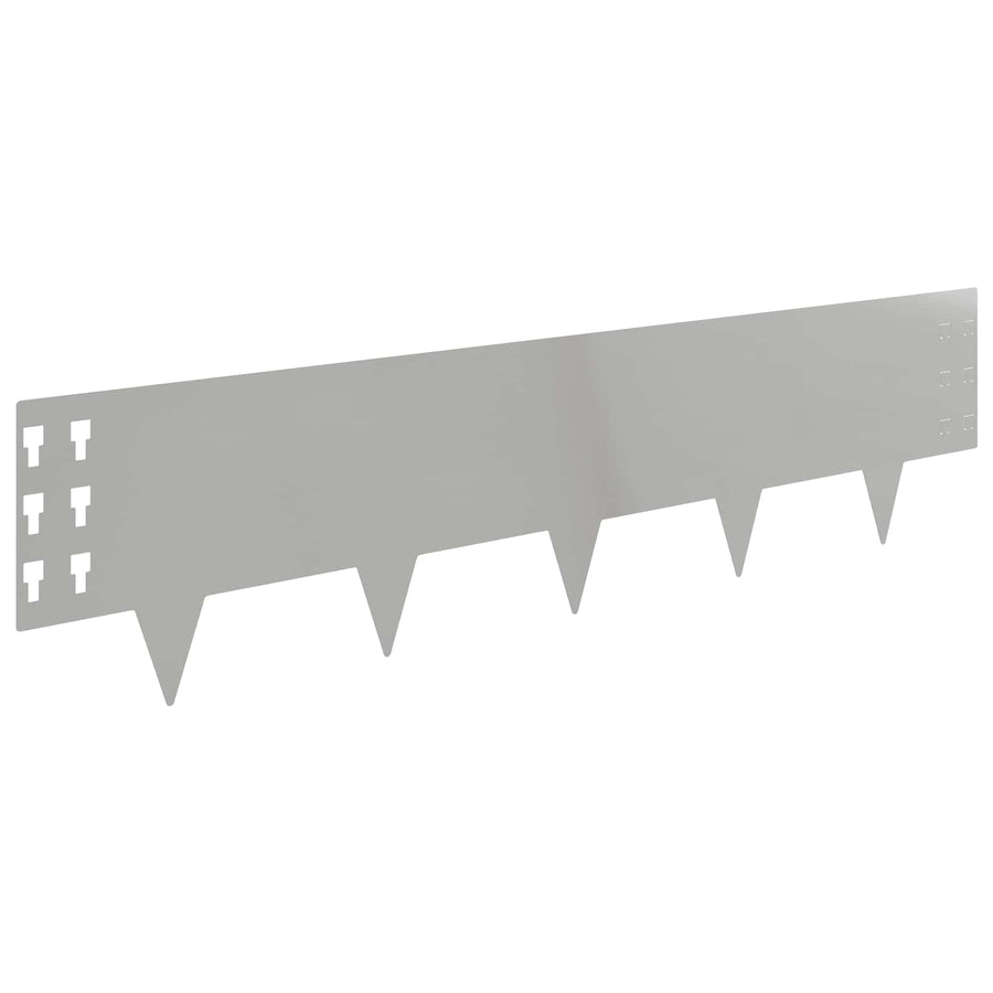 Gazonrand 30 pcs 100 x 25 cm Staal Zilverkleurig