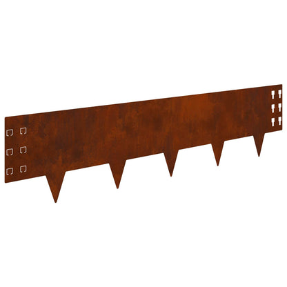Gazonrand 20 pcs 100 x 25 cm Staal Roestig