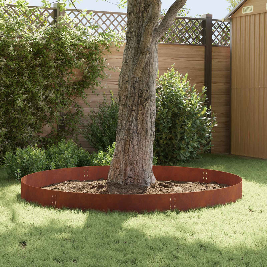Gazonrand 30 pcs 100 x 25 cm Staal Roestig