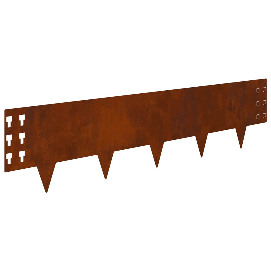 Gazonrand 30 pcs 100 x 25 cm Staal Roestig