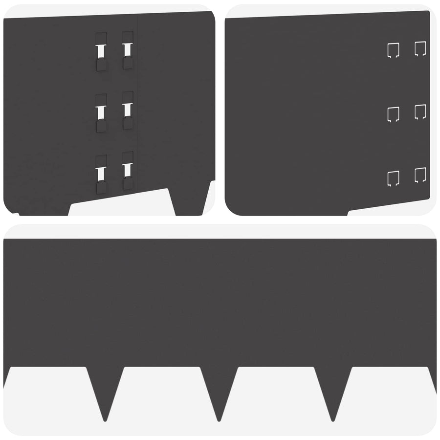 Gazonrand 10 pcs 100 x 30 cm Staal Zwart