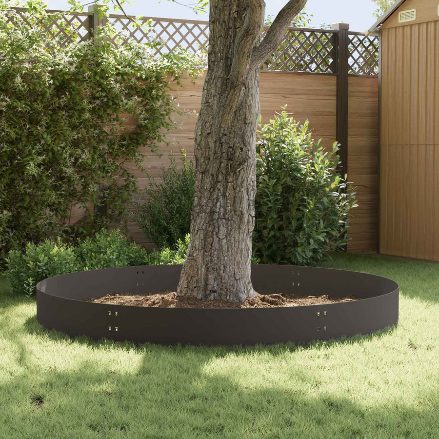 Gazonrand 10 pcs 100 x 30 cm Staal Zwart