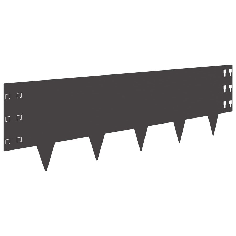 Gazonrand 10 pcs 100 x 30 cm Staal Zwart