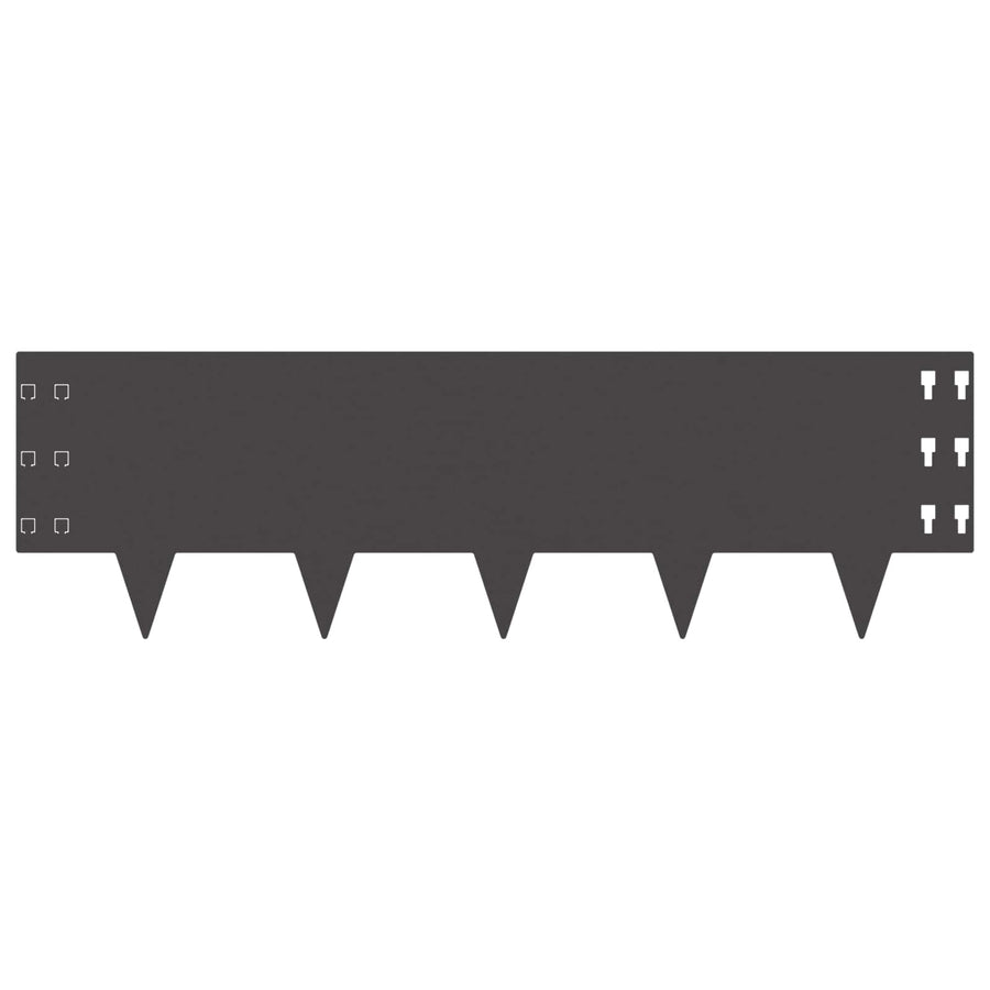 Gazonrand 10 pcs 100 x 30 cm Staal Zwart