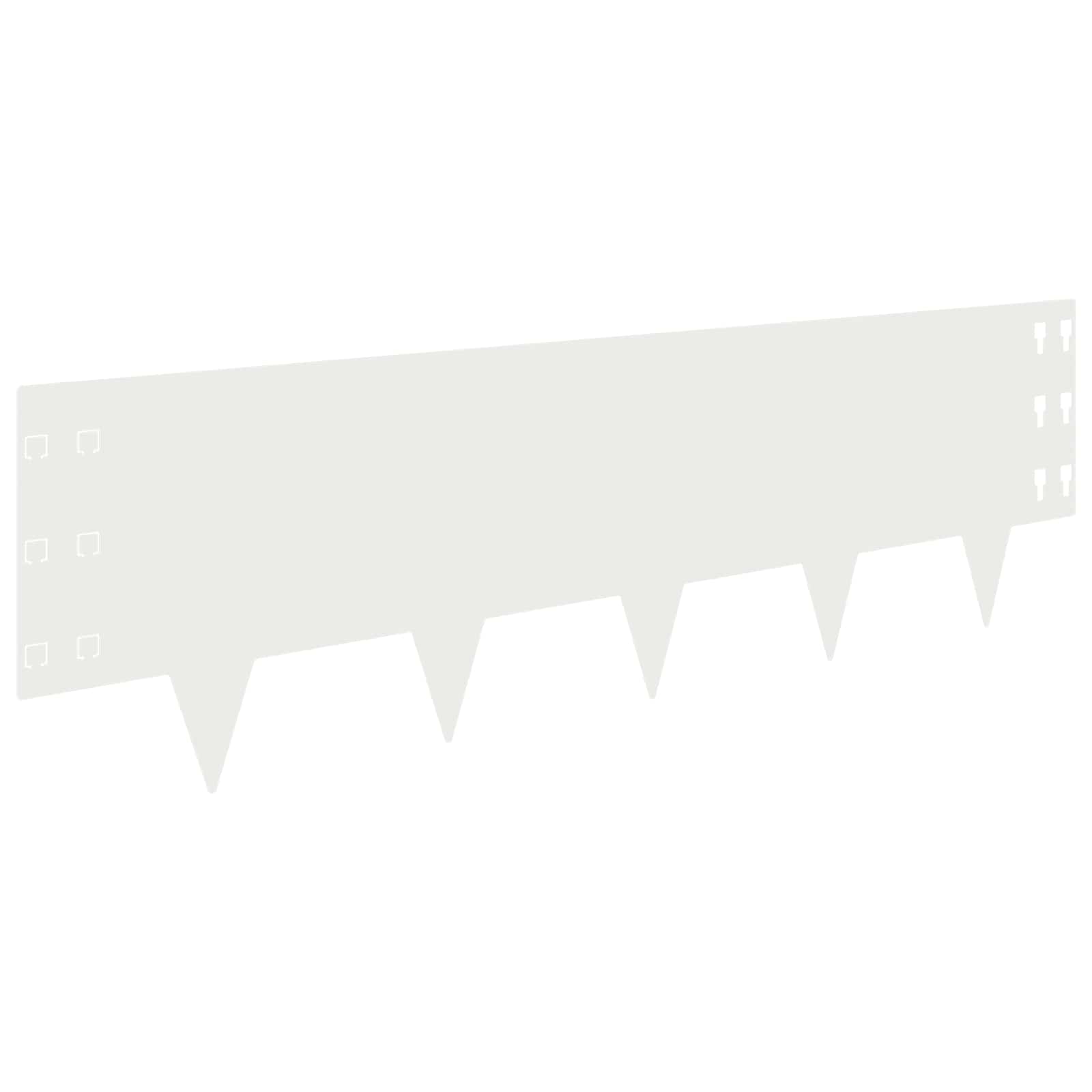Gazonrand 20 pcs 100 x 30 cm Staal Wit