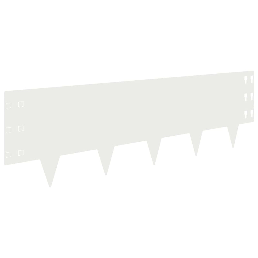 Gazonrand 30 pcs 100 x 30 cm Staal Wit
