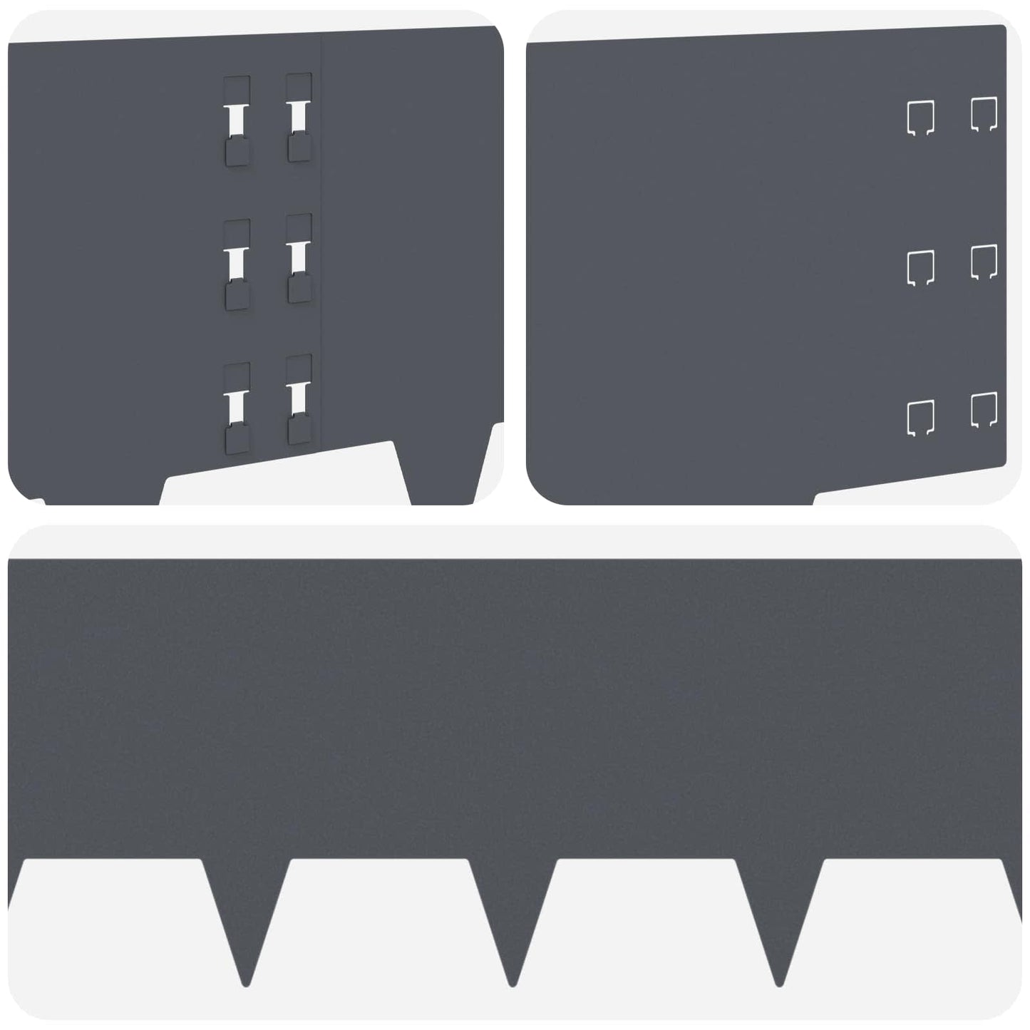 Gazonrand 10 pcs 100 x 30 cm Staal Antracietkleurig
