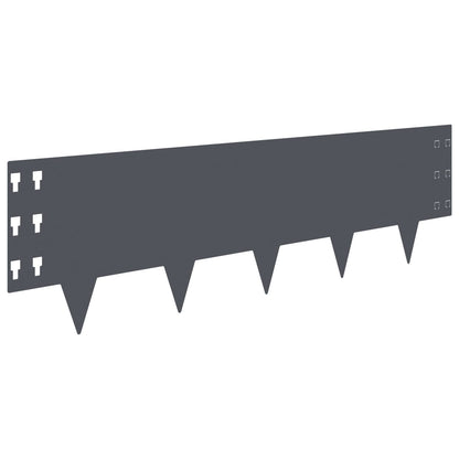 Gazonrand 10 pcs 100 x 30 cm Staal Antracietkleurig