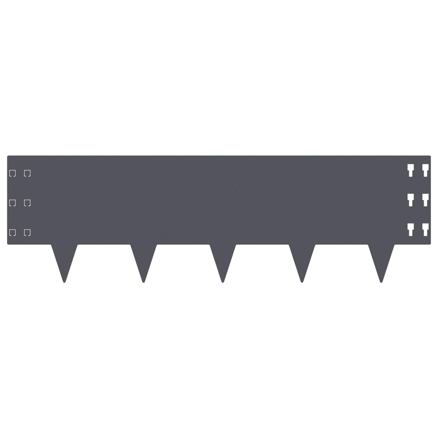 Gazonrand 10 pcs 100 x 30 cm Staal Antracietkleurig