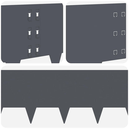 Gazonrand 20 pcs 100 x 30 cm Staal Antracietkleurig