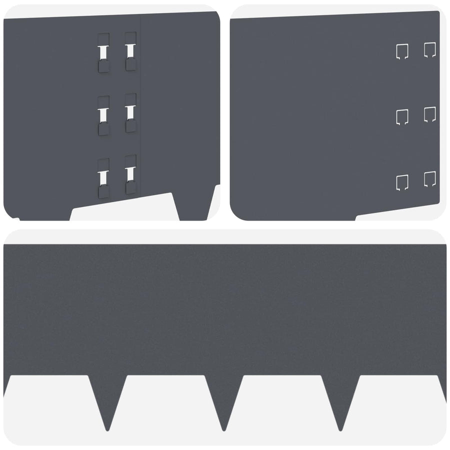 Gazonrand 20 pcs 100 x 30 cm Staal Antracietkleurig