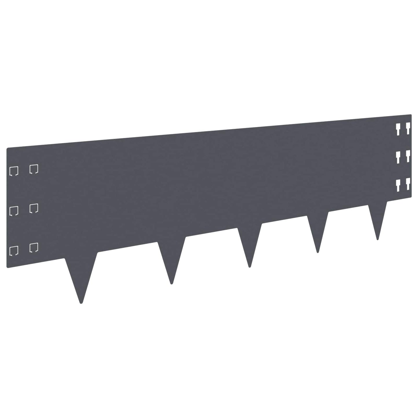 Gazonrand 20 pcs 100 x 30 cm Staal Antracietkleurig