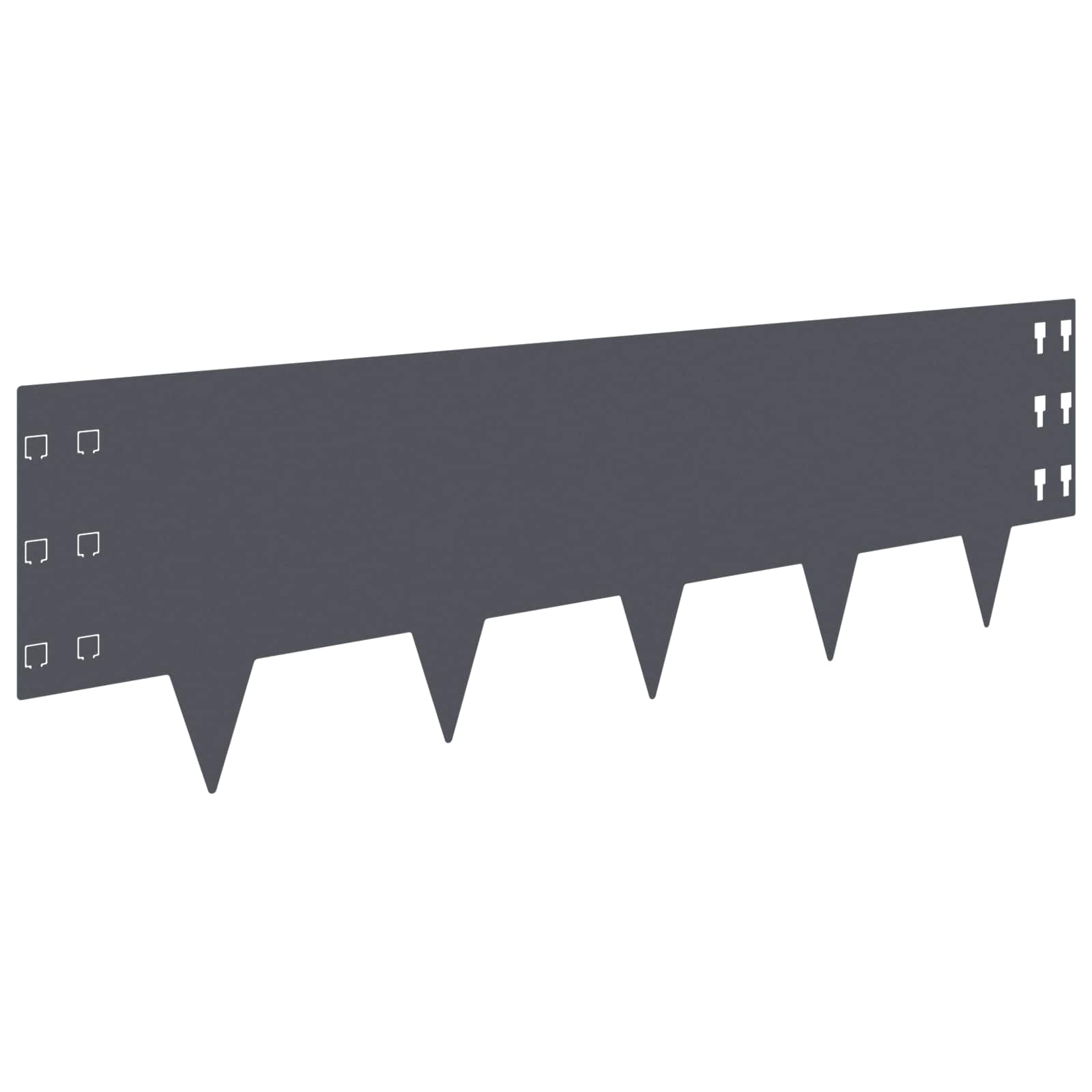 Gazonrand 20 pcs 100 x 30 cm Staal Antracietkleurig