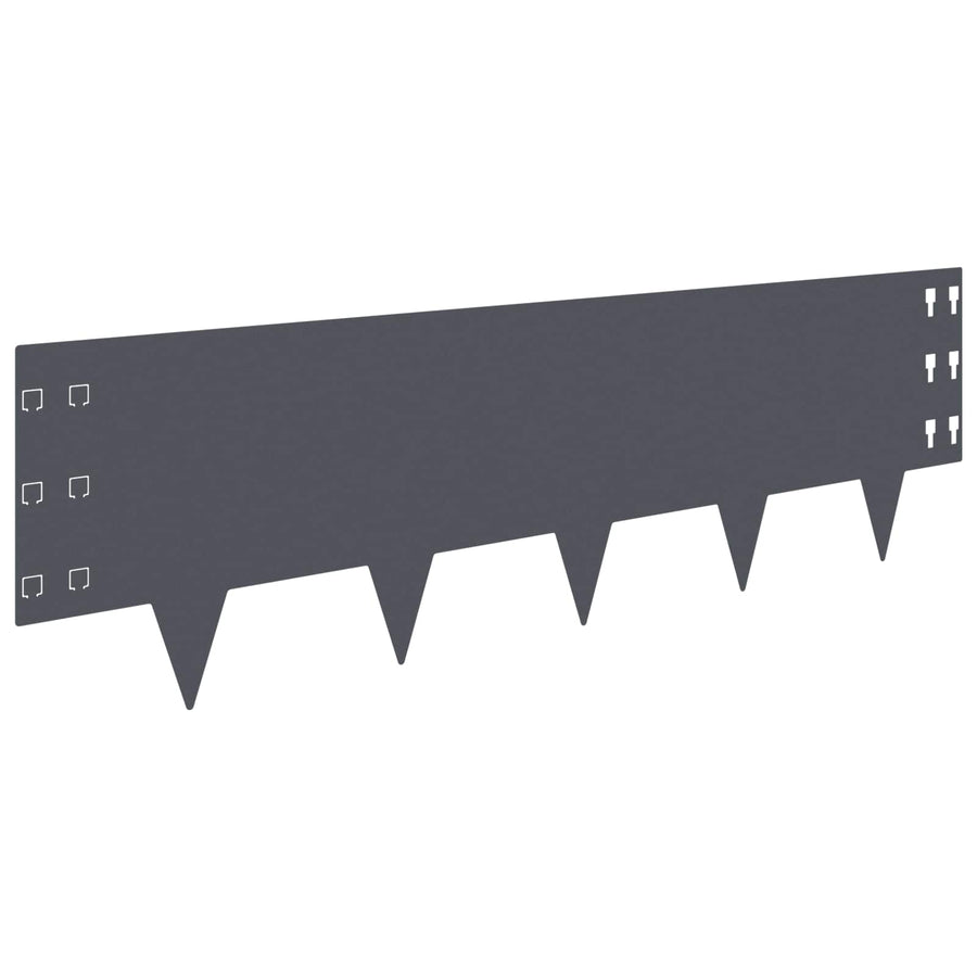 Gazonrand 20 pcs 100 x 30 cm Staal Antracietkleurig