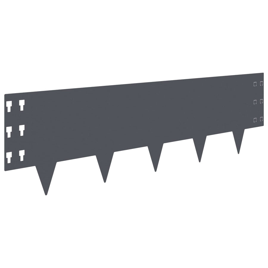 Gazonrand 20 pcs 100 x 30 cm Staal Antracietkleurig