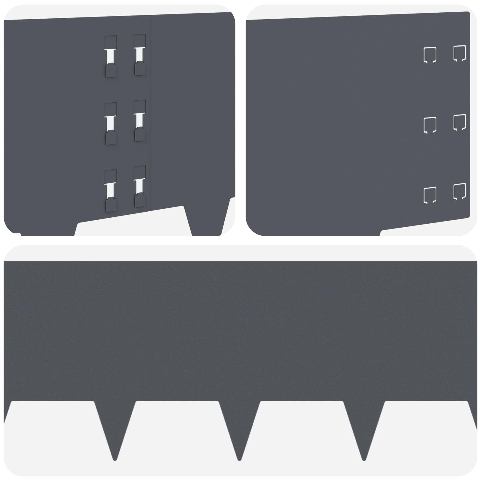 Gazonrand 30 pcs 100 x 30 cm Staal Antracietkleurig