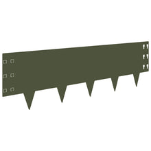 Gazonrand 10 pcs 100 x 30 cm Staal Olijfgroen