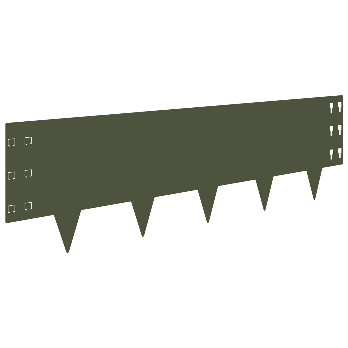 Gazonrand 20 pcs 100 x 30 cm Staal Olijfgroen