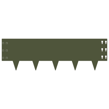 Gazonrand 20 pcs 100 x 30 cm Staal Olijfgroen