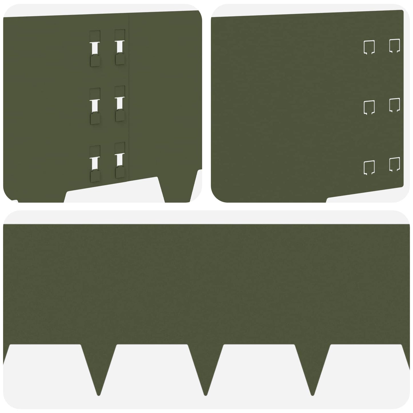 Gazonrand 30 pcs 100 x 30 cm Staal Olijfgroen