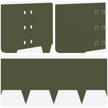 Gazonrand 30 pcs 100 x 30 cm Staal Olijfgroen
