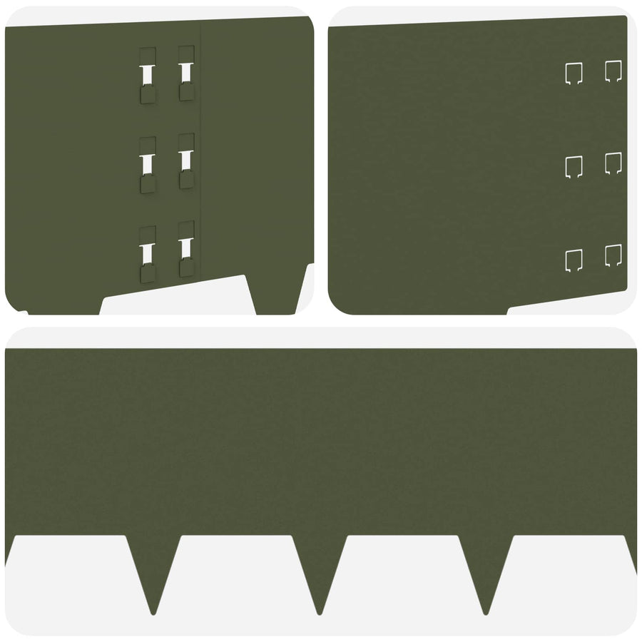 Gazonrand 30 pcs 100 x 30 cm Staal Olijfgroen