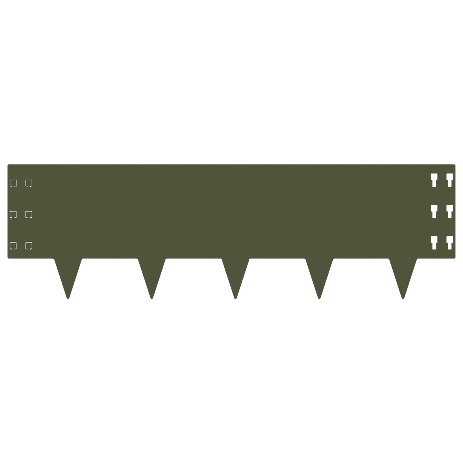 Gazonrand 30 pcs 100 x 30 cm Staal Olijfgroen