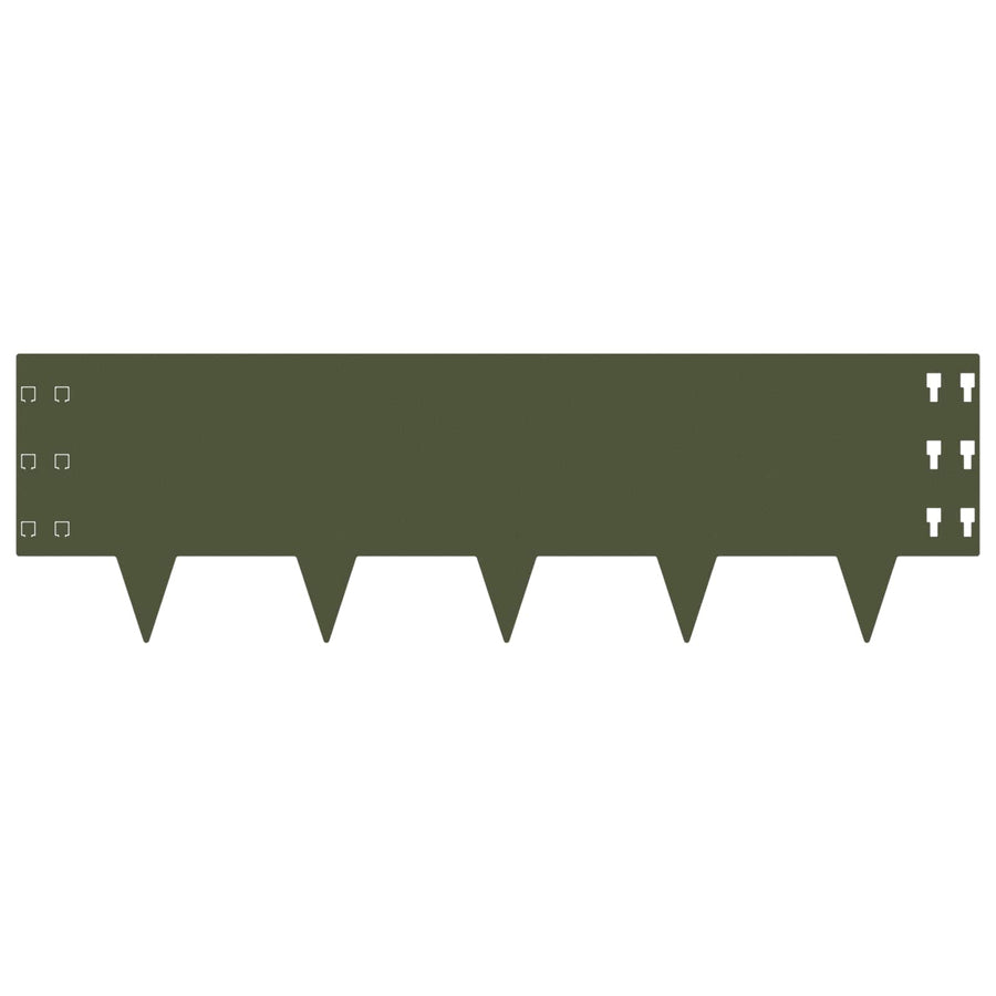 Gazonrand 30 pcs 100 x 30 cm Staal Olijfgroen