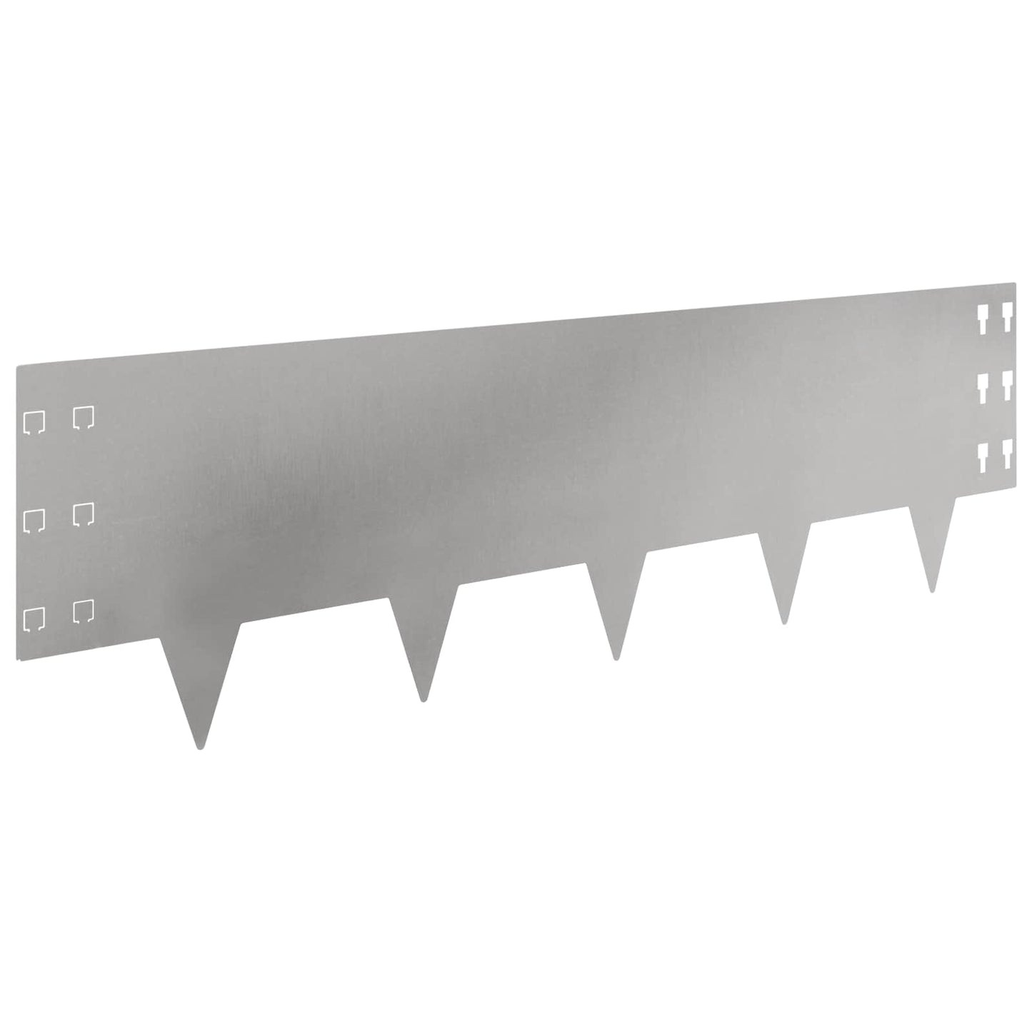 Gazonrand 10 pcs 100 x 30 cm Staal Zilverkleurig
