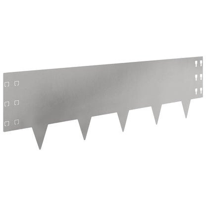 Gazonrand 10 pcs 100 x 30 cm Staal Zilverkleurig