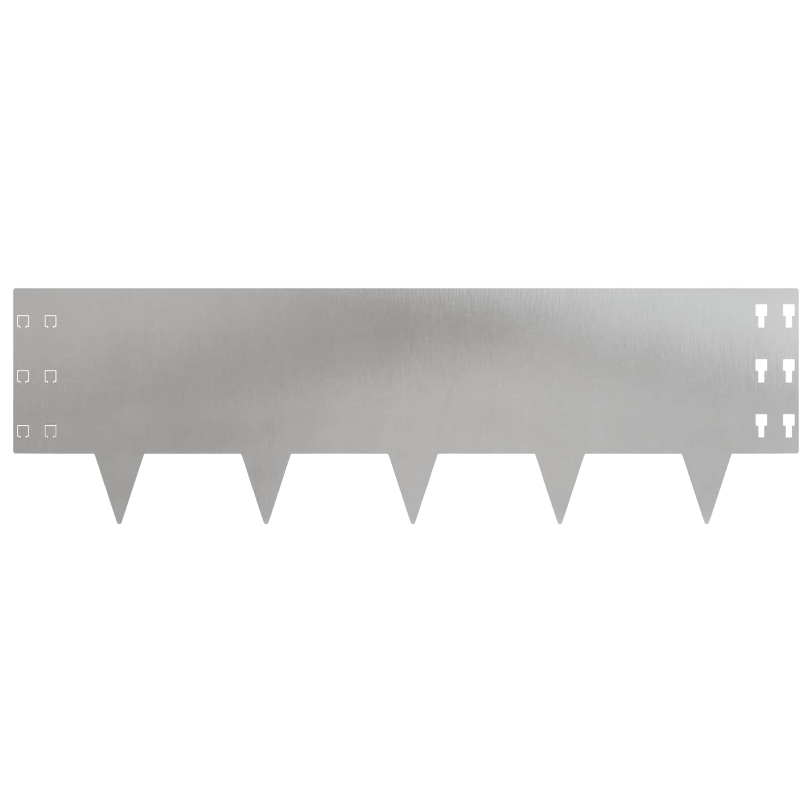 Gazonrand 10 pcs 100 x 30 cm Staal Zilverkleurig