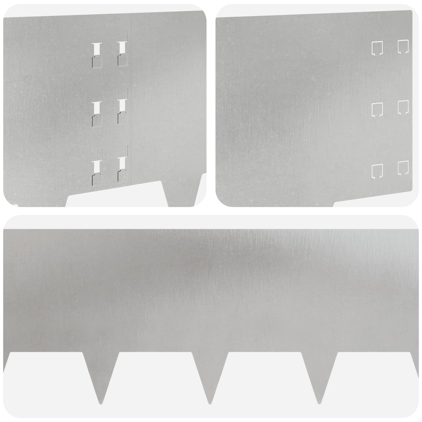 Gazonrand 20 pcs 100 x 30 cm Staal Zilverkleurig